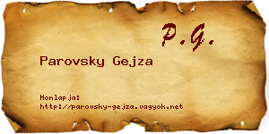 Parovsky Gejza névjegykártya
